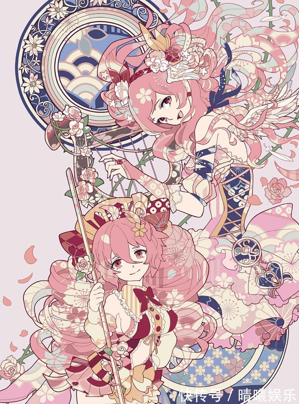 塔罗牌&纸胶带贴画风格插画,类似于塔罗牌的感觉,精致且美观