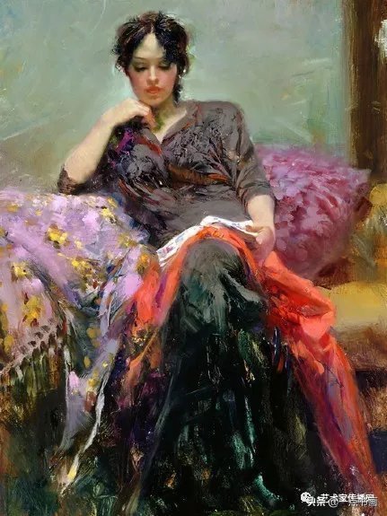 油画!皮诺德埃尼的油画人物,色彩斑斓,动静结合,光彩照人