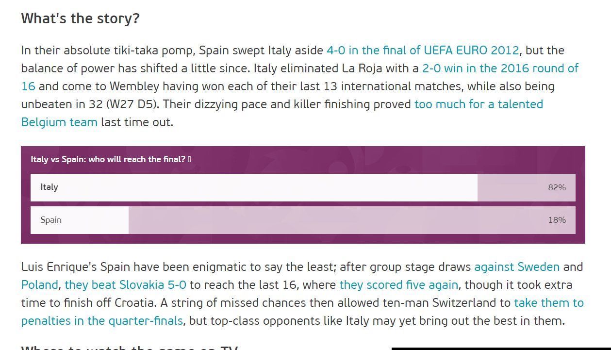 欧足联|欧足联发布意大利对阵西班牙前瞻：八成球迷看好意大利获胜