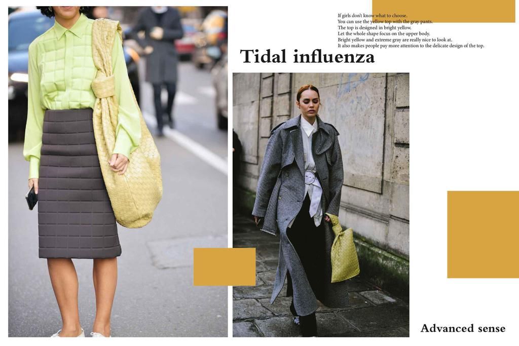 过年别穿红色了，今年明亮黄+极致灰才是C位，随便一穿就很时髦