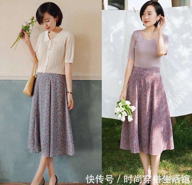百褶裙|碎花裙如何穿出少女感?这3个超实用的穿搭思路,值得学习