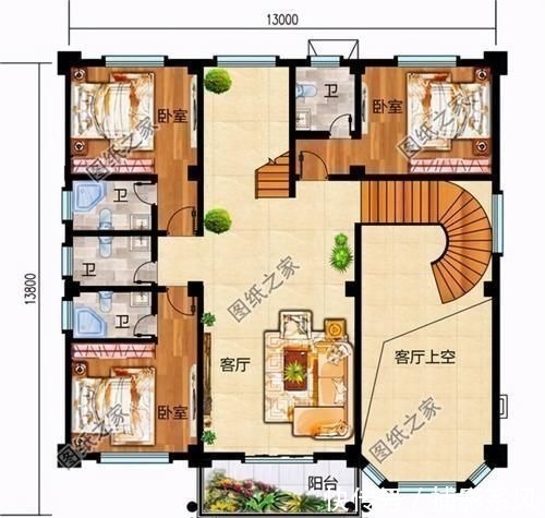 卧室|农村三层楼房户型图,户型方正舒适,看完赶快收藏图纸