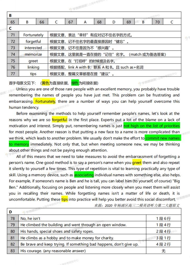 宝山/奉贤初三一模卷+答案