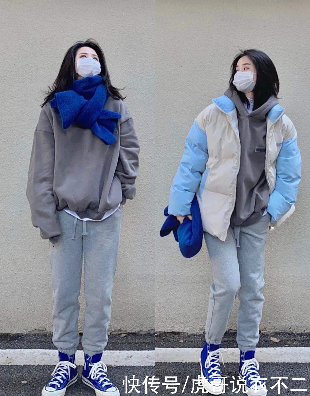  针织坎肩背|小个子不知道这3种羽绒服穿法，就算过腰不过膝，也难凹出时髦感