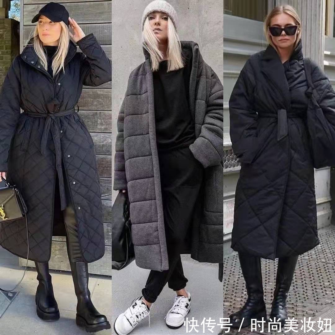 大长腿 “黑色羽绒服”原来可以这么洋气,普通人照着穿,时髦感翻倍