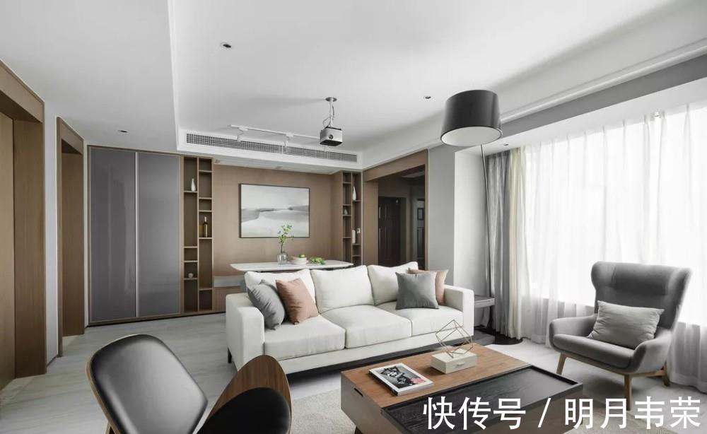 现代|夫妻的现代简约三居，黑白灰+原木色高雅轻奢，小书房最酷，晒晒