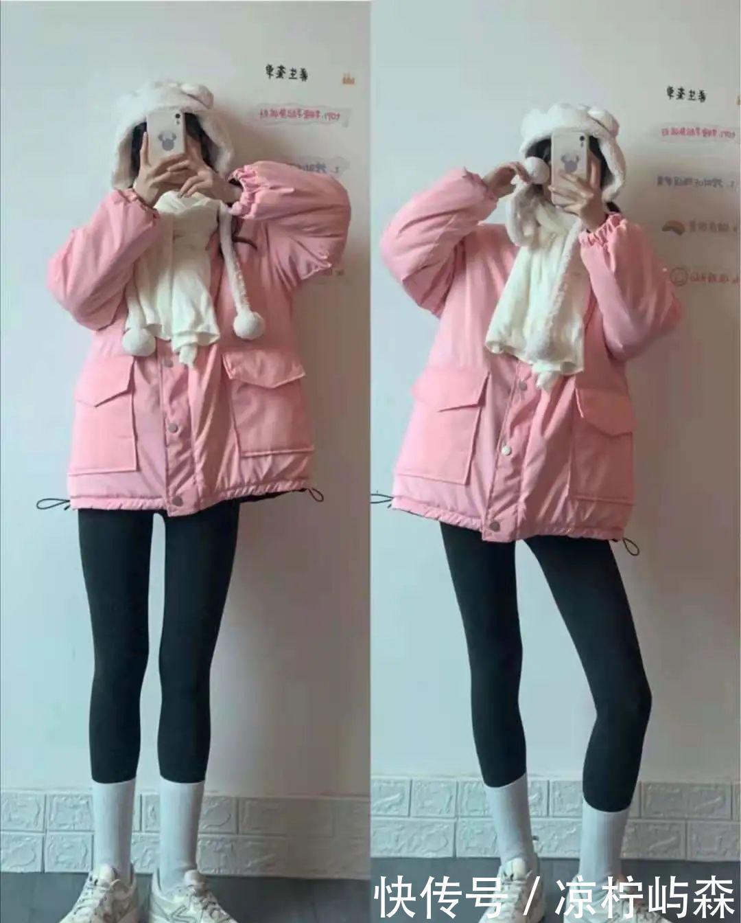 矮个子女生冬季羽绒服搭配
