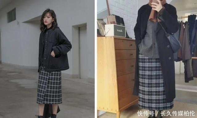  冬天|大衣+半身裙，羽绒服+半身裙，冬天这么穿气质又显瘦