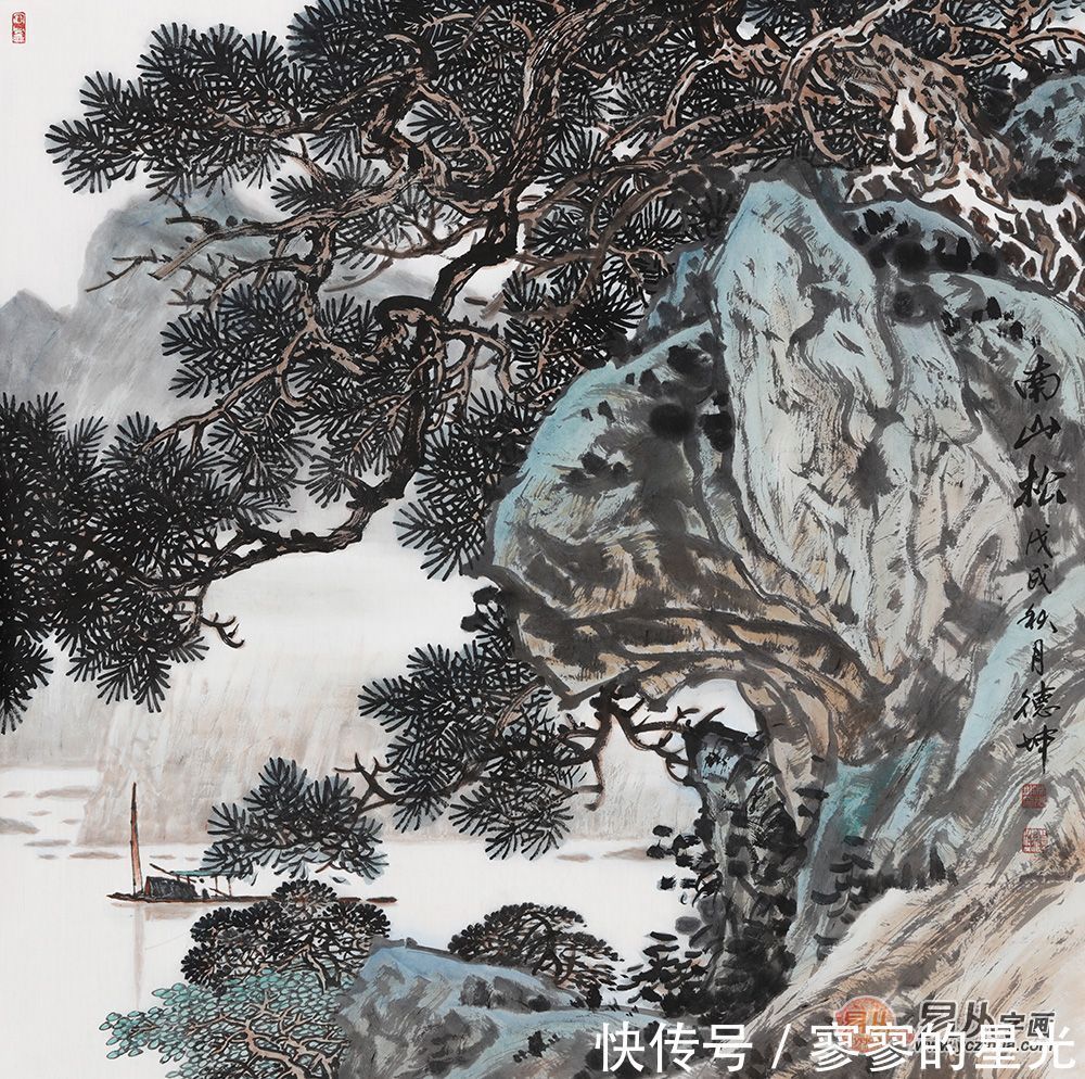 山水&林德坤山水画 笔墨苍劲有力 极具诗情画意