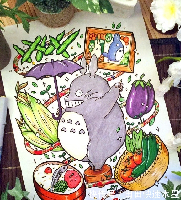 画师|画师手绘经典动漫插图，角色本身呆萌可爱，却都是吃货