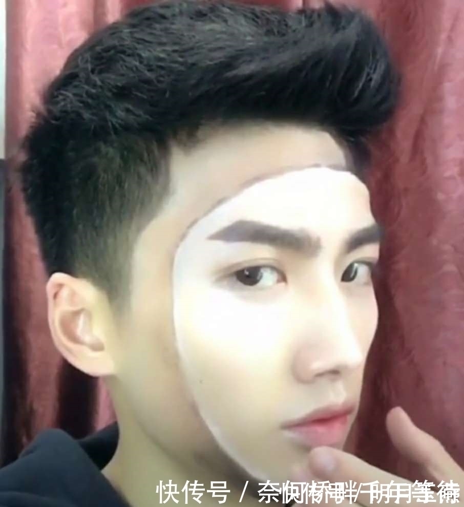 3D面具$小伙在脸上画3D面具,透明效果有点震撼,网友表示:想学