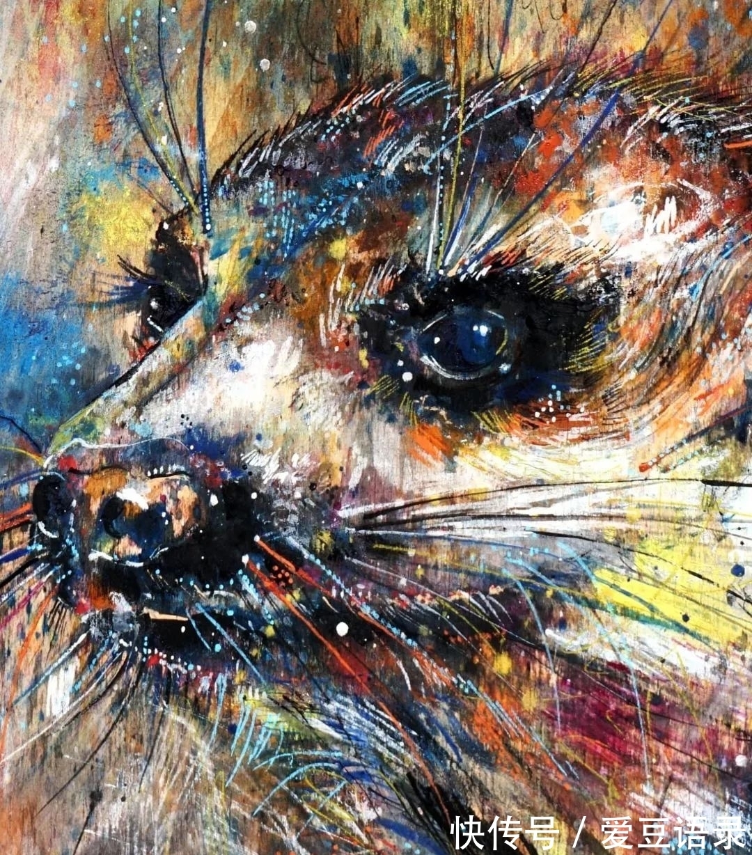 动物@她在一幅画里,画了一万种颜色,连斑马和大象都变成彩虹色