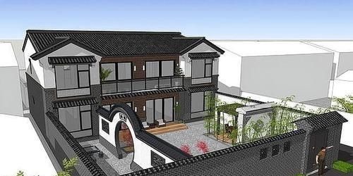 庭院|为了孝敬父母,他拆掉300㎡祖宅,自建中式别墅,效果图太美了