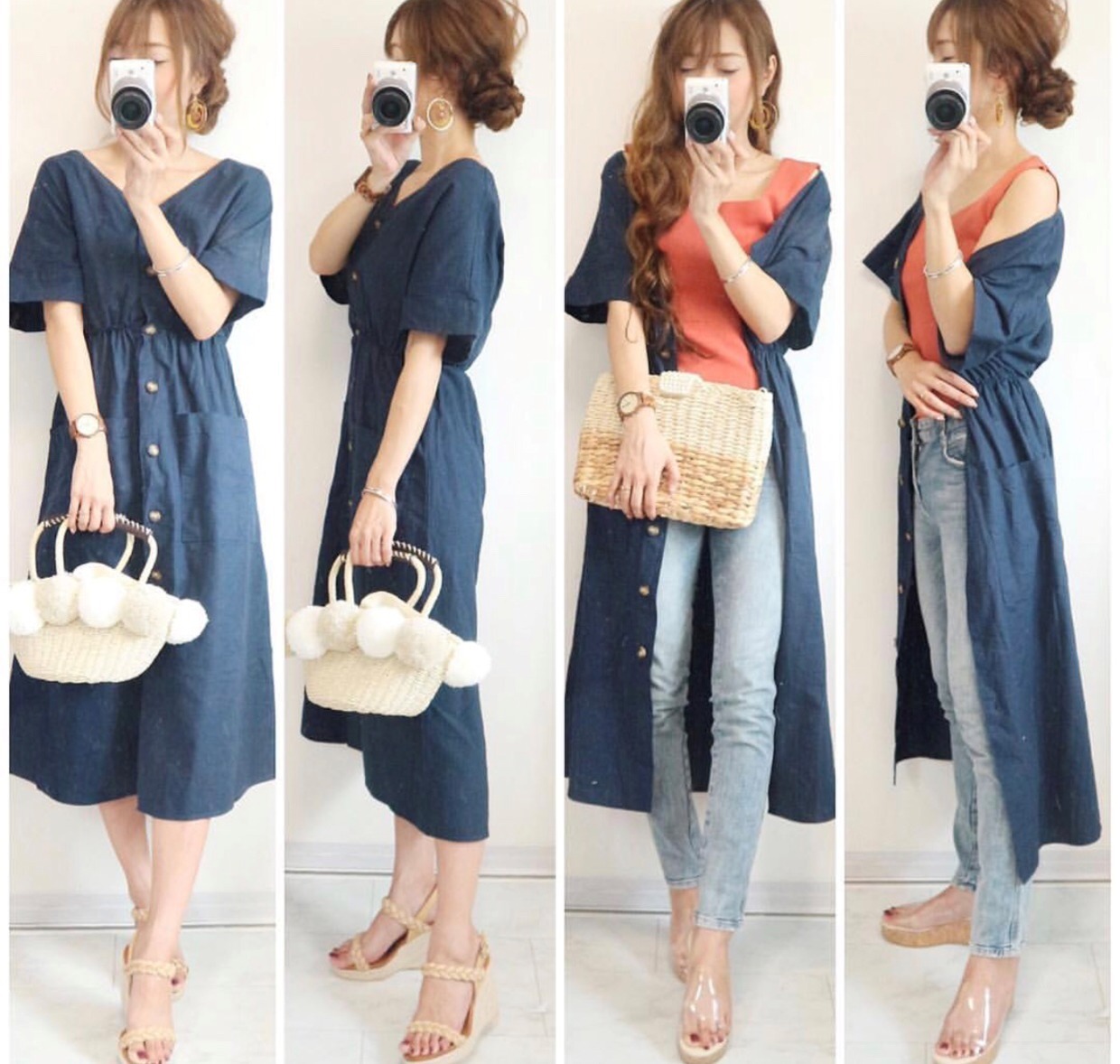 一字带|这个夏季的洋气搭配，我只看日本博主的穿搭，每一套都能照着穿