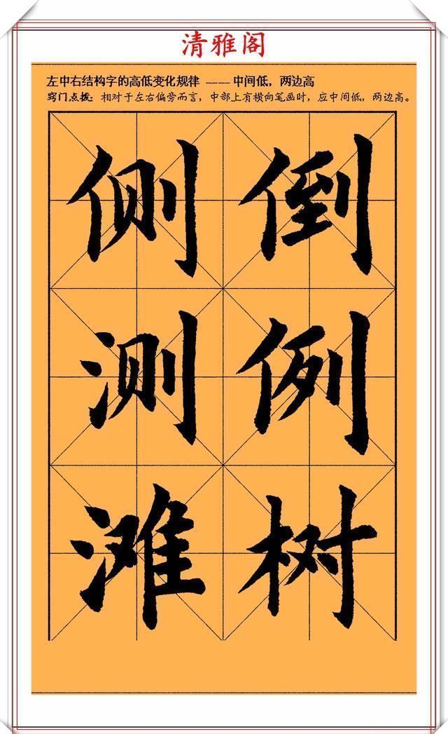 欧阳询楷书笔法学习字帖,偏旁结构技法演示,欧体楷书的帖学范本