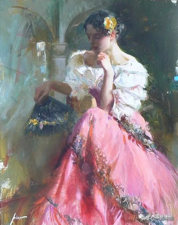 美术学院$皮诺德埃尼的油画人物,色彩斑斓,动静结合,光彩照人