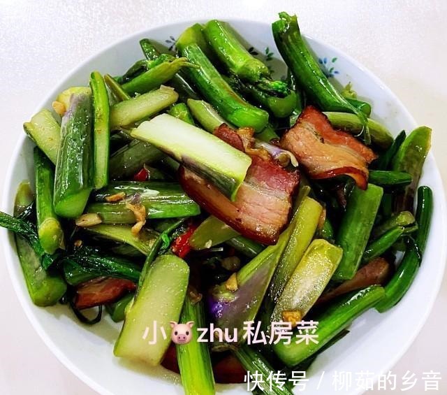 腊肉炒菜苔！