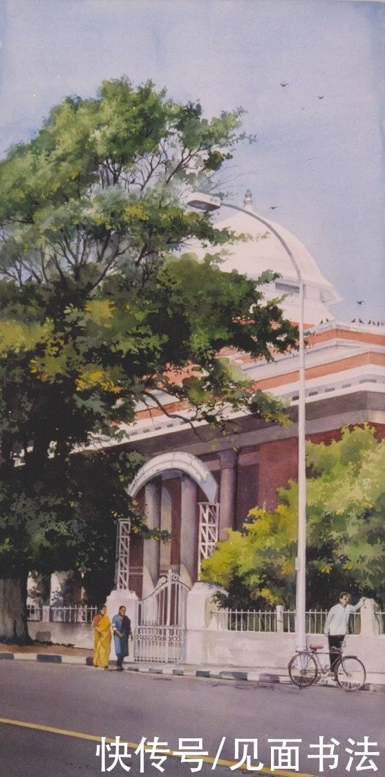  绘画|「愙斋书法」印度Elayaraja水彩绘画作品