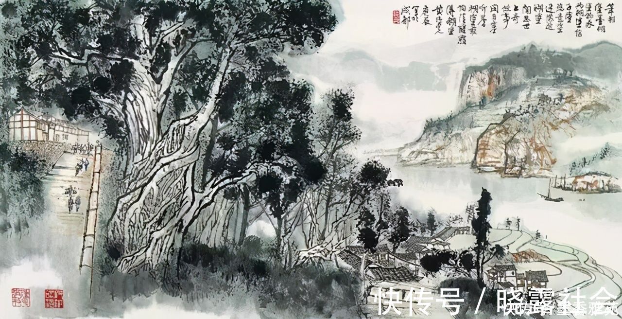 山水画$当代国画大师黄纯尧精品山水画作品欣赏