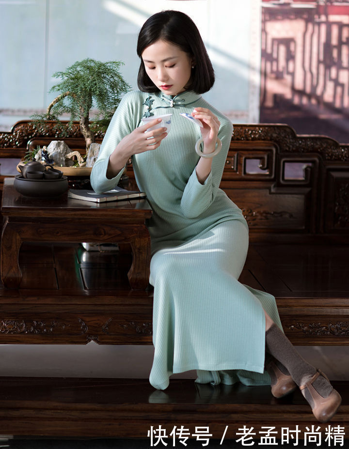 清新|传承经典, 清新淡雅旗袍裙, 秒变娴静的小家碧玉