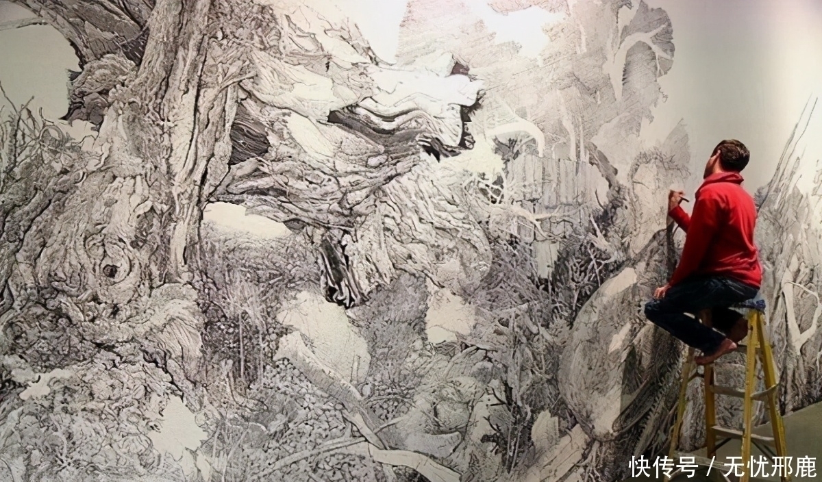 想象力!他画画仅用一支笔,耗时7个月画完一幅画,网友:细节堪称打印机
