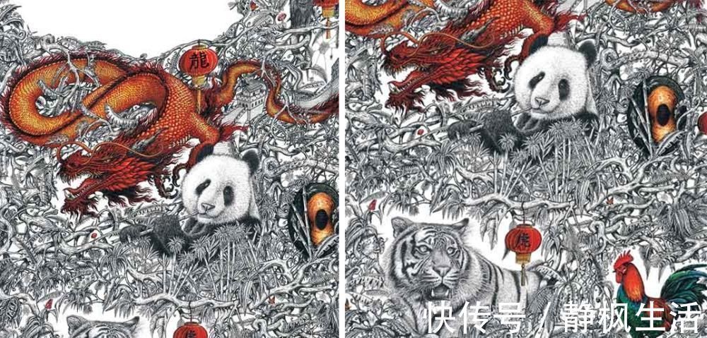 中国文化$英国小伙用针管笔画出了最美中国地图,独一无二的中国风