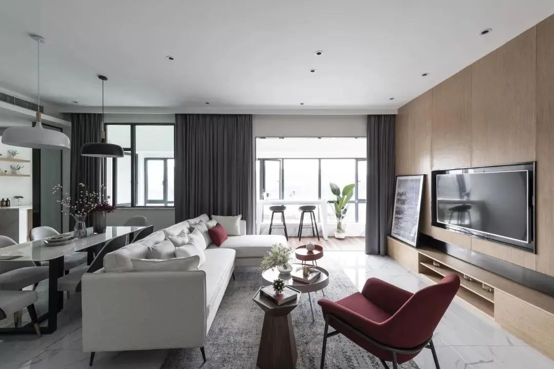 床头柜|120㎡现代简约,时尚大理石质感,华丽优雅的高端