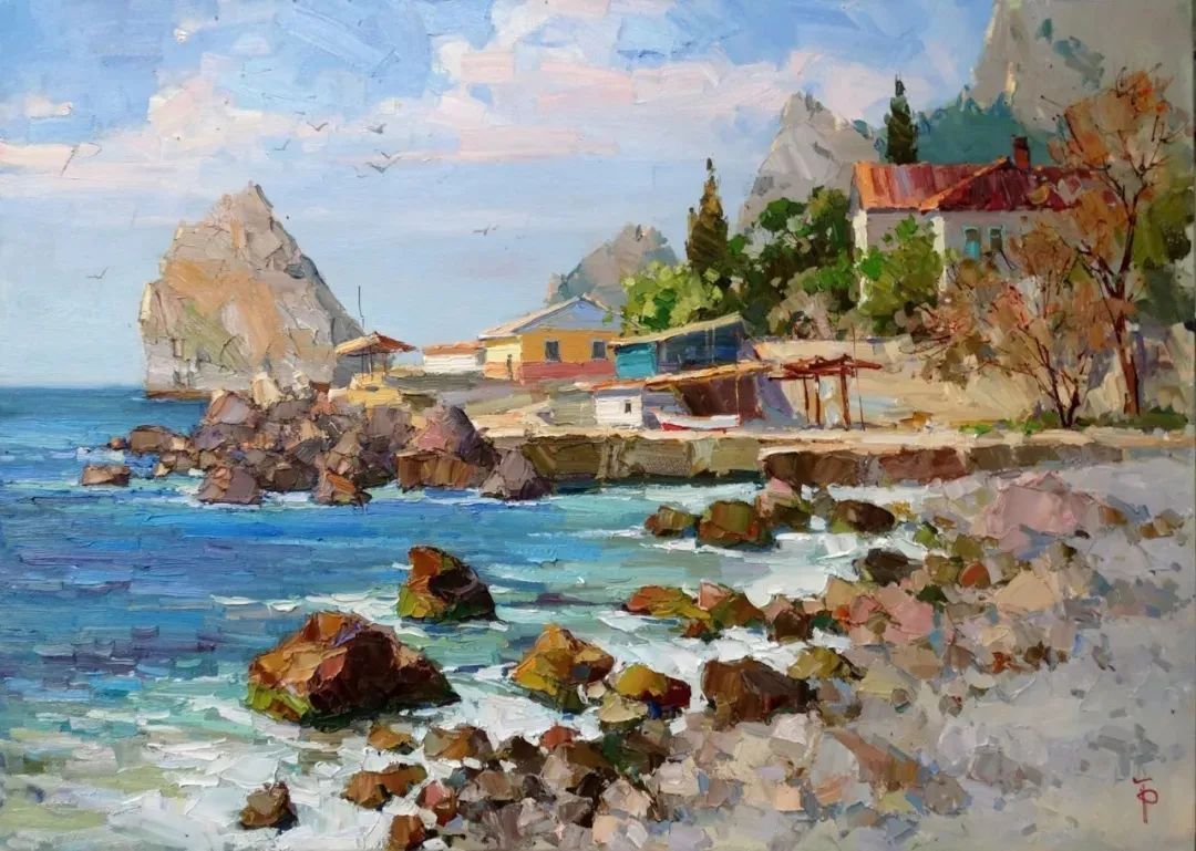 露台&不起眼的房子、简单的露台、普通的小路 他都画得如此出彩!