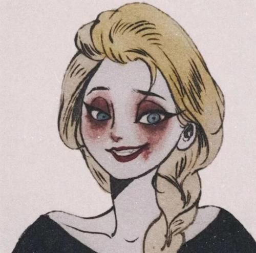 迪士尼公主画黑暗妆，艾莎女王看着像反派，但是好可爱！