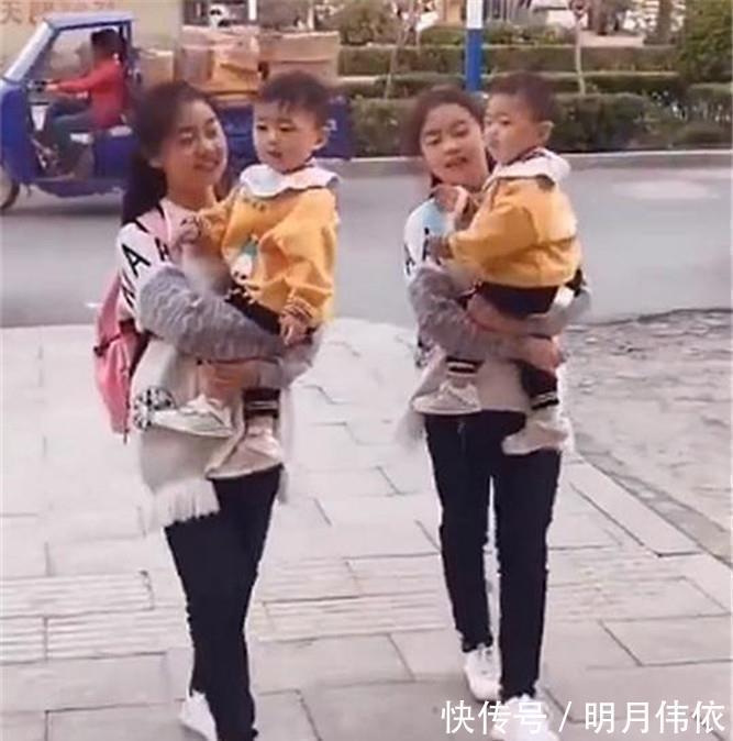 双胞胎女儿|“超幸运”夫妻火了双胞胎女儿抱双胞胎儿子，网友太会生了
