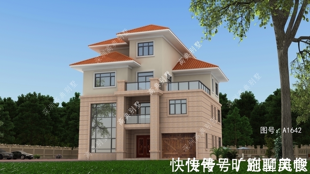 欧式别墅|带车库的欧式别墅,非常适合四世同堂入住,简单而单调。