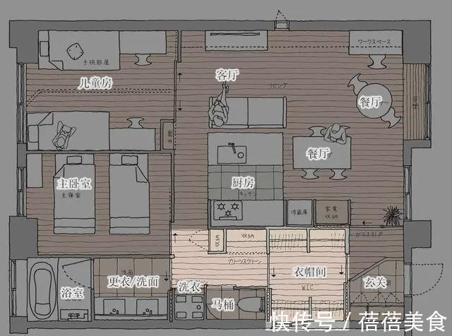 装修|74㎡四口之家的住宅装修，温暖、安静、自然