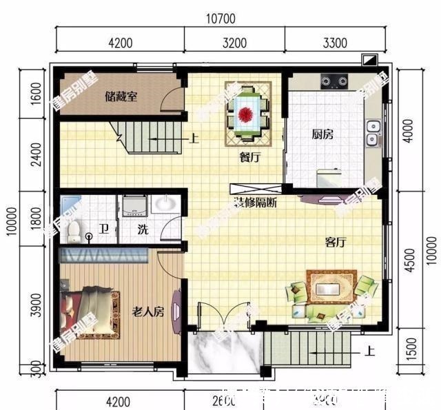 观景|简欧式风格设计的三层别墅，侧面楼梯进出大门，这样设计很方便！