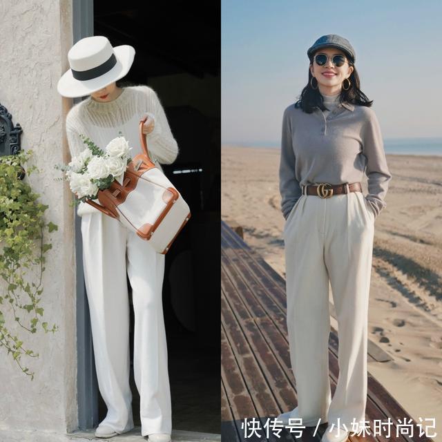 长筒靴|冬天,如何把白色裤子穿出时髦感?一要配对内搭,二要配对鞋子