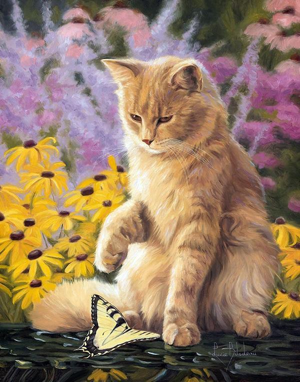 LUCIE@艺术家 LUCIE BILODEAU 画笔下的猫咪系列油画精致的实在太可爱了