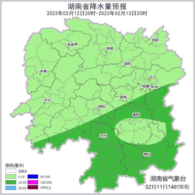 未来三天湖南阴雨维持，明后天风力加大局地阵风6至7级