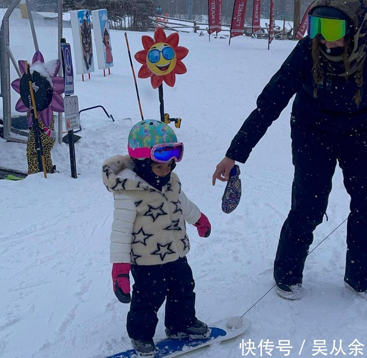 女儿|瓦妮莎晒全家滑雪照：故地重游，一番话让人泪目，女儿天赋惊人！