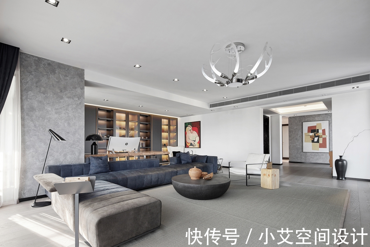 黑白灰|365㎡软装设计,黑白灰练成一首冷峻又炙热的诗!