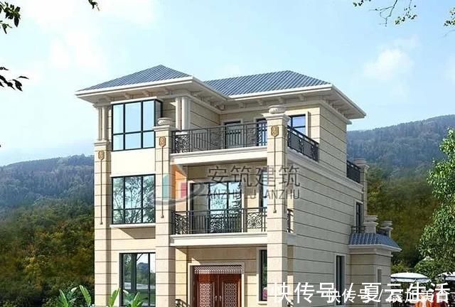 露台|三层欧式农村别墅,占地114平,多窗大露台,农村最热门的款式