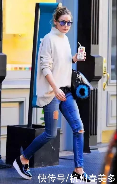 毛衣流行这么塞，修饰腿型还显高5cm