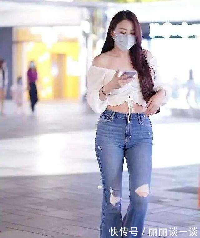 打底裤 “漏斗形”身材的打底裤美女,轻松演绎各种风格,破洞款式!