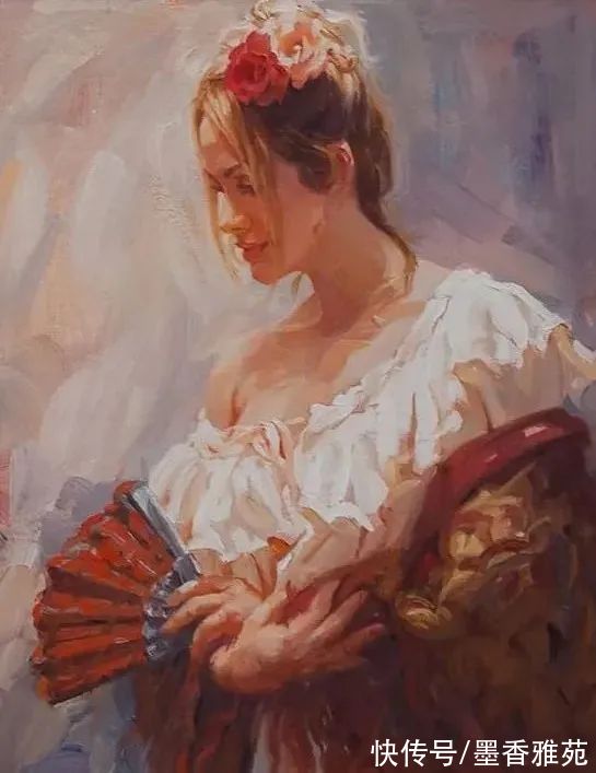 美国&美国性感美女油画,逼真动人