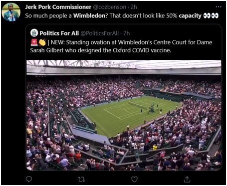 開(kāi)賽|溫網(wǎng)開(kāi)賽，觀(guān)眾“全場(chǎng)坐滿(mǎn)”且不戴口罩，網(wǎng)友擔(dān)憂(yōu)：“疫情結(jié)束了嗎？”