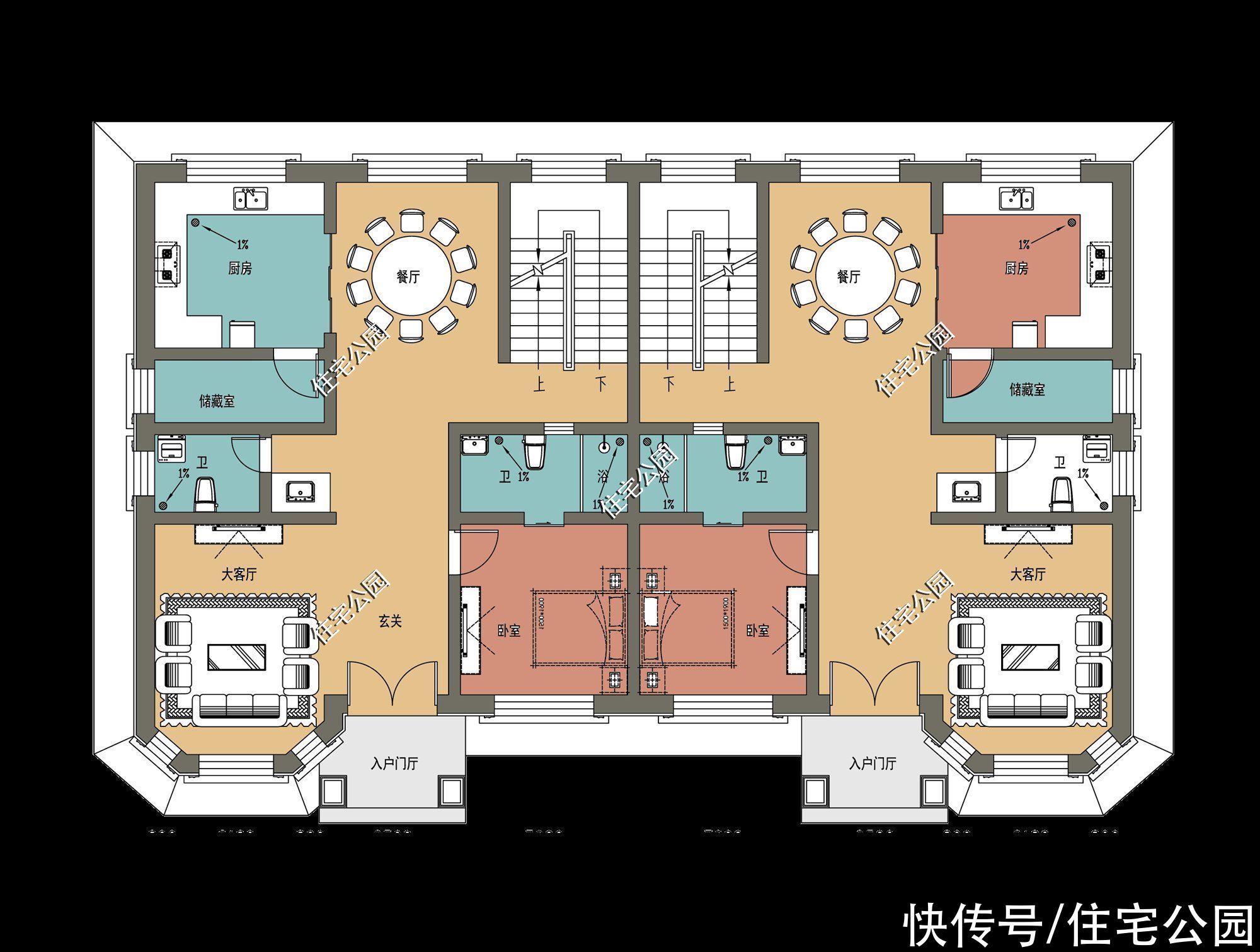 别墅|2021年就建这10套别墅吧，双拼设计太绝了，尤其是第6套特别实用
