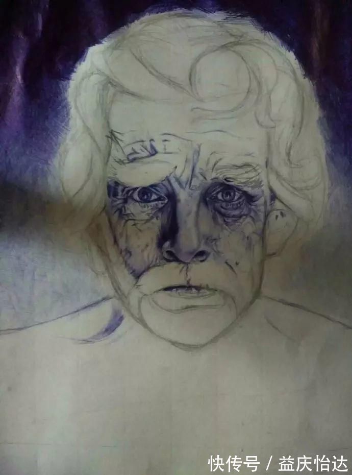 盼望!一位15岁的小姑娘,没有任何绘画基础,却画出了令人感动的圆珠笔作品!