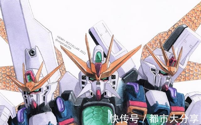 高达|机动战士高达插画,新安洲怎么被烤焦了