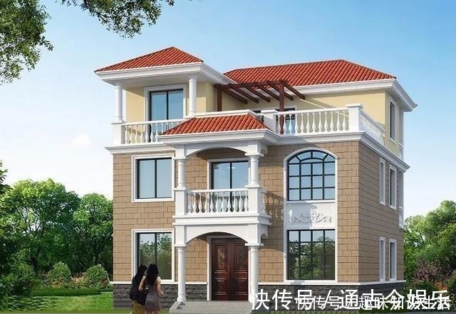 别墅|面砖搭配真石漆装饰的别墅,每栋造价30多万,在农村很流行!