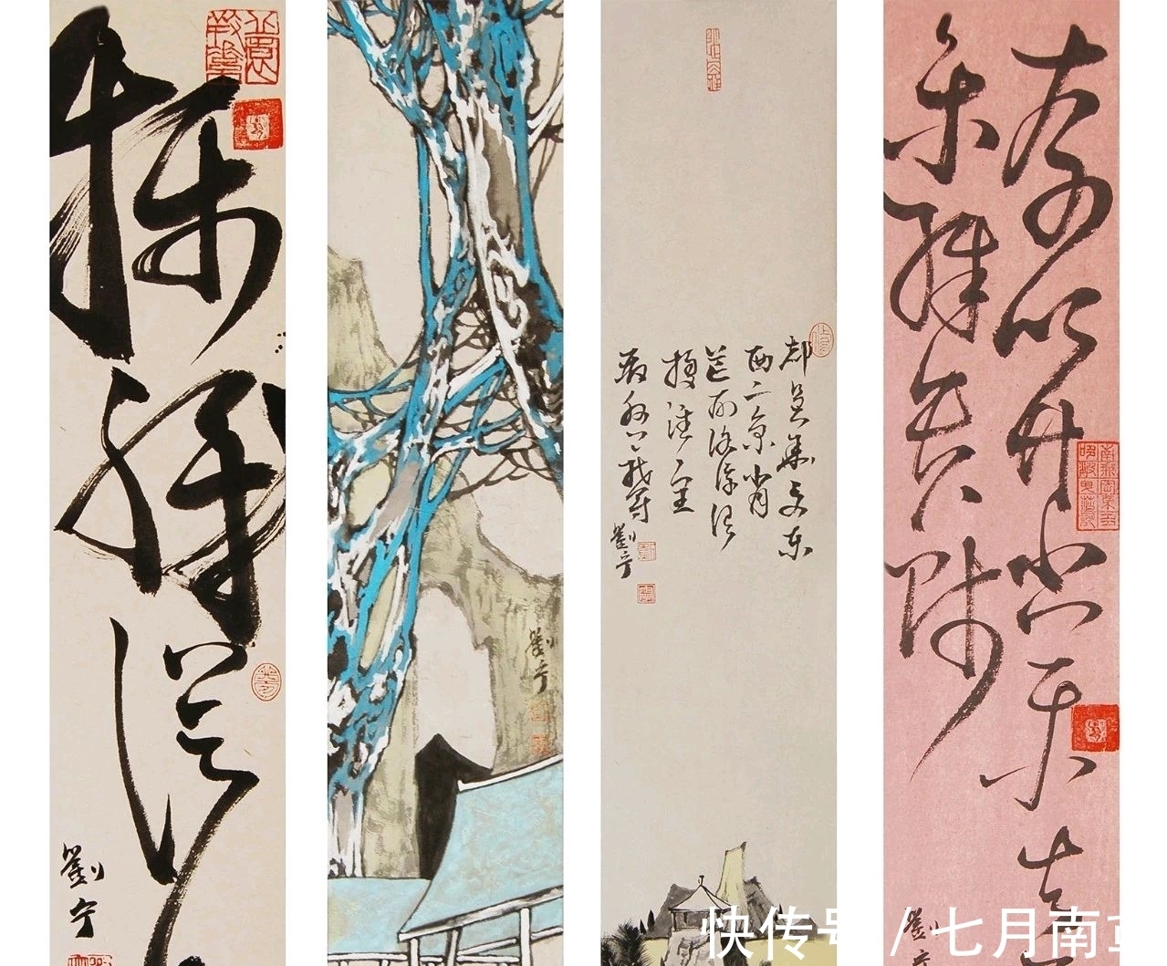 中国佛教|字与画的结合会产生什么样的意境?看这位女画家的山水画