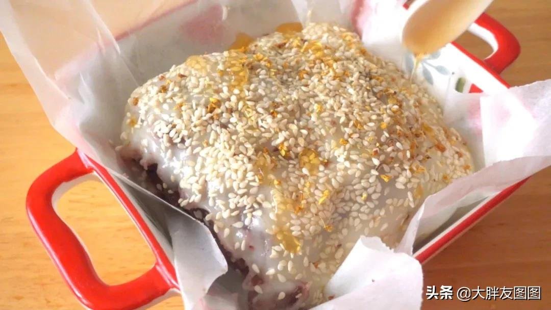 芝麻红豆年糕，教你纯手工豆沙的做法，不要搅拌机和烤箱