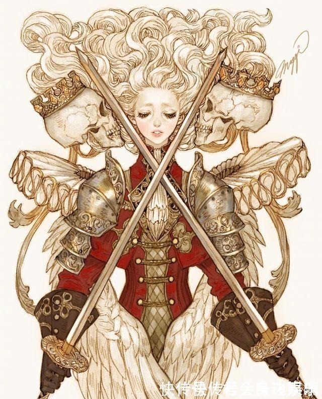 黑桃|画师绘制“卡牌真人化”,采用复古中世纪风格,变身繁琐风美少女!
